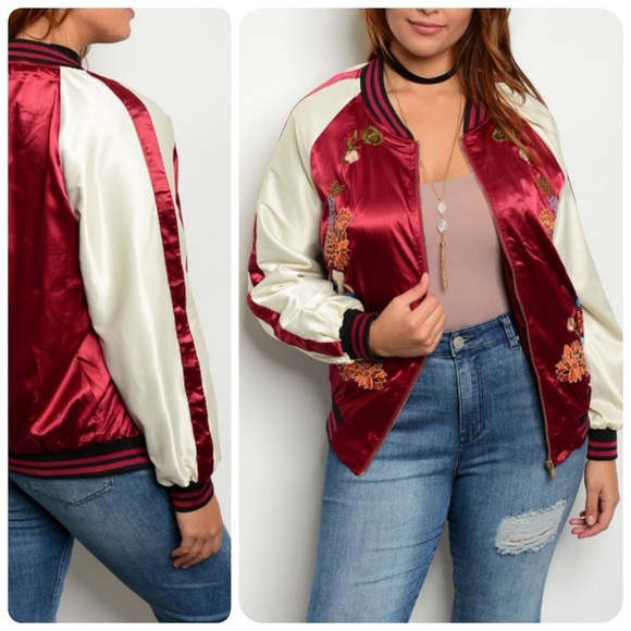 Jackets & Blazers - PLUS SIZE BURGUNDY JACKET